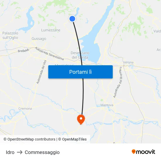 Idro to Commessaggio map