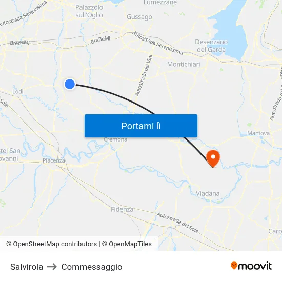 Salvirola to Commessaggio map