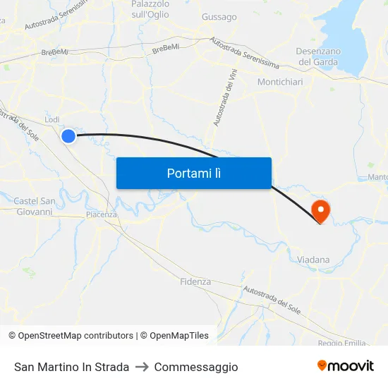 San Martino In Strada to Commessaggio map