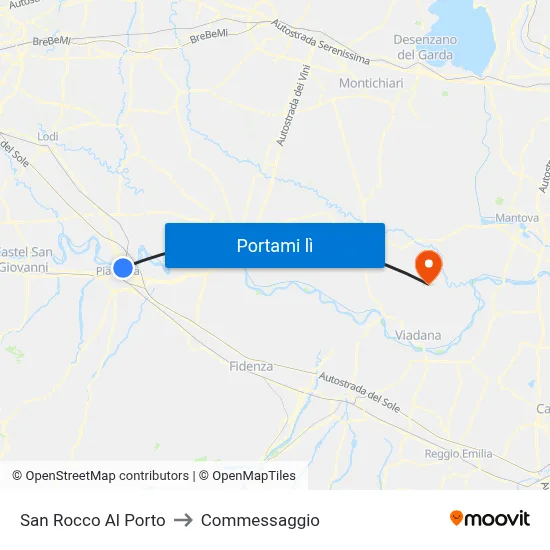 San Rocco Al Porto to Commessaggio map