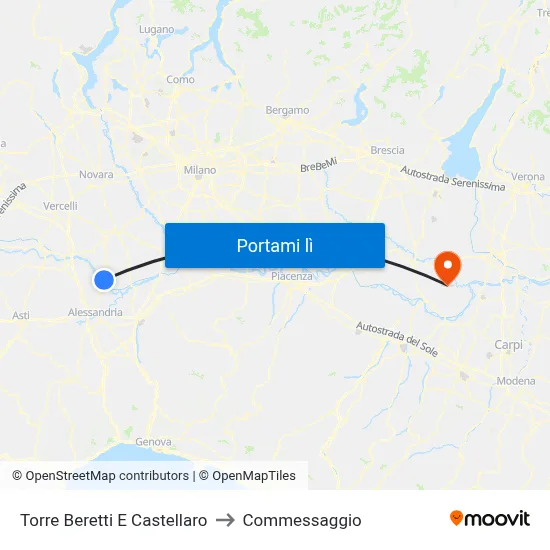 Torre Beretti E Castellaro to Commessaggio map