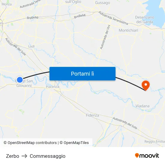 Zerbo to Commessaggio map