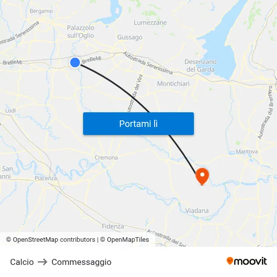 Calcio to Commessaggio map