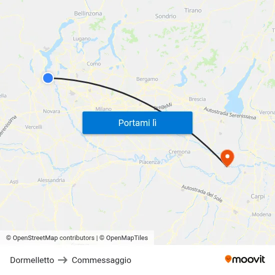 Dormelletto to Commessaggio map