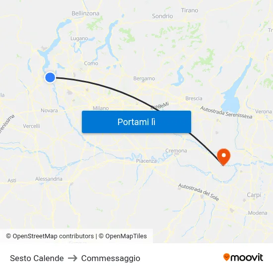 Sesto Calende to Commessaggio map