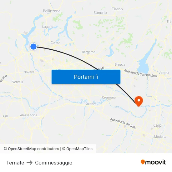 Ternate to Commessaggio map