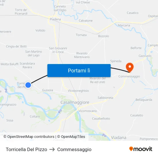 Torricella Del Pizzo to Commessaggio map