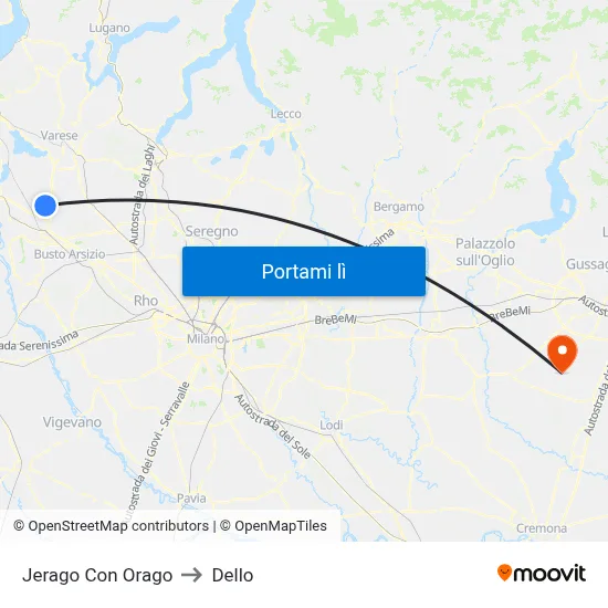 Jerago Con Orago to Dello map