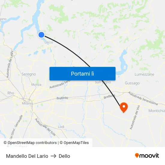 Mandello Del Lario to Dello map