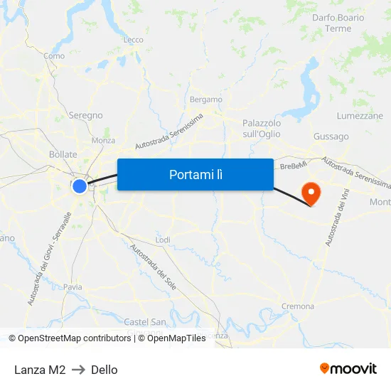 Lanza M2 to Dello map