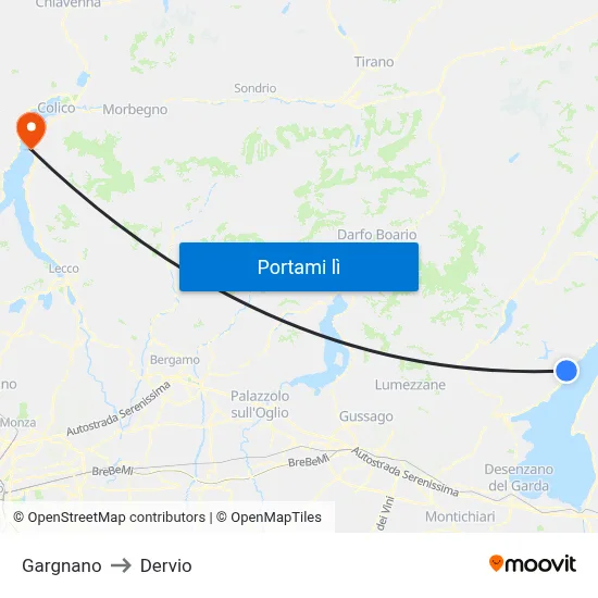 Gargnano to Dervio map