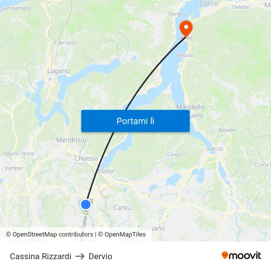 Cassina Rizzardi to Dervio map