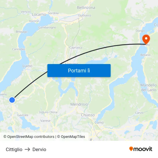Cittiglio to Dervio map