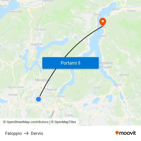 Faloppio to Dervio map