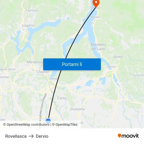 Rovellasca to Dervio map