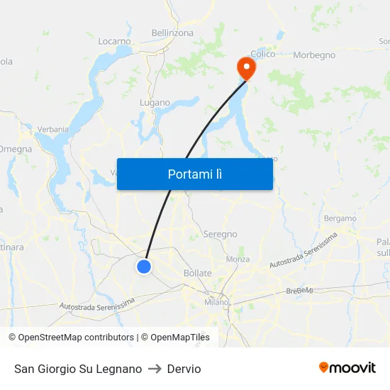 San Giorgio Su Legnano to Dervio map
