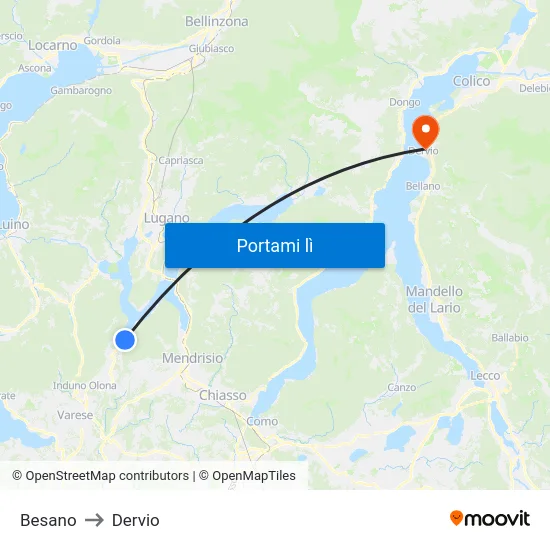 Besano to Dervio map
