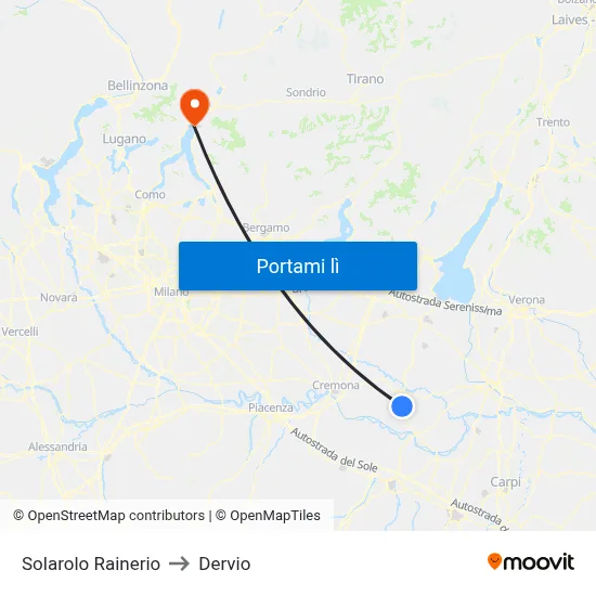 Solarolo Rainerio to Dervio map