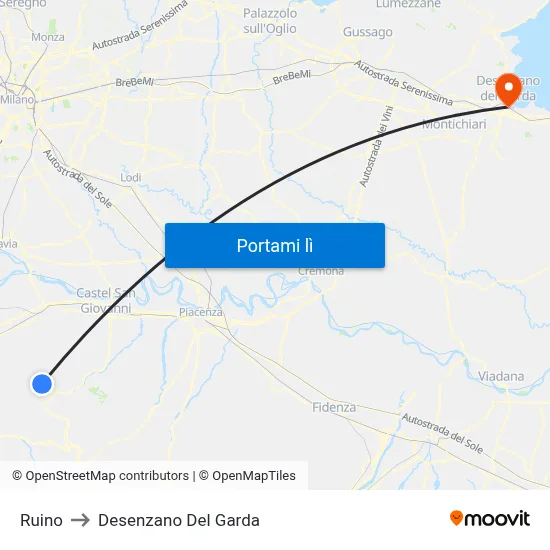 Ruino to Desenzano Del Garda map