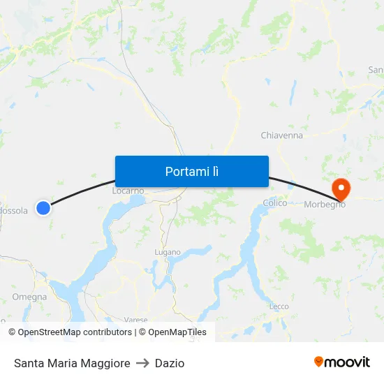 Santa Maria Maggiore to Dazio map