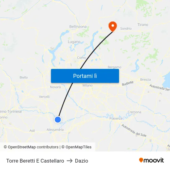 Torre Beretti E Castellaro to Dazio map