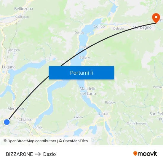 BIZZARONE to Dazio map