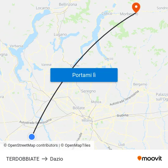 TERDOBBIATE to Dazio map