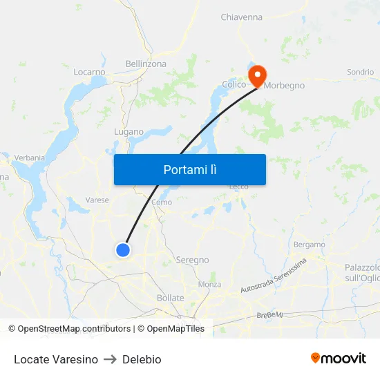Locate Varesino to Delebio map
