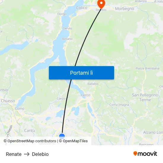 Renate to Delebio map