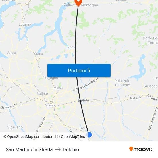 San Martino In Strada to Delebio map