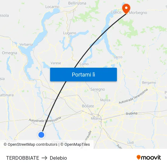 TERDOBBIATE to Delebio map