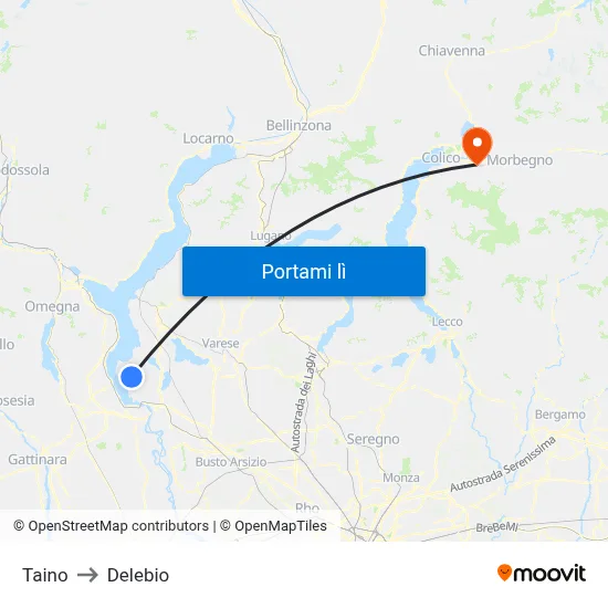 Taino to Delebio map