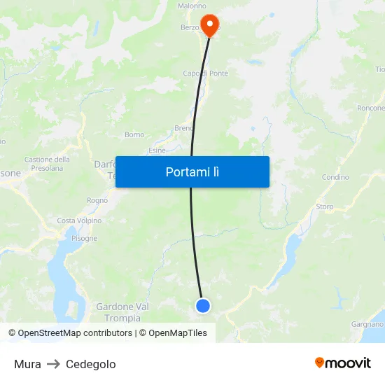 Mura to Cedegolo map