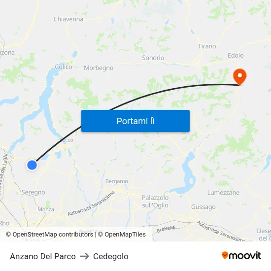 Anzano Del Parco to Cedegolo map