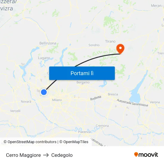 Cerro Maggiore to Cedegolo map