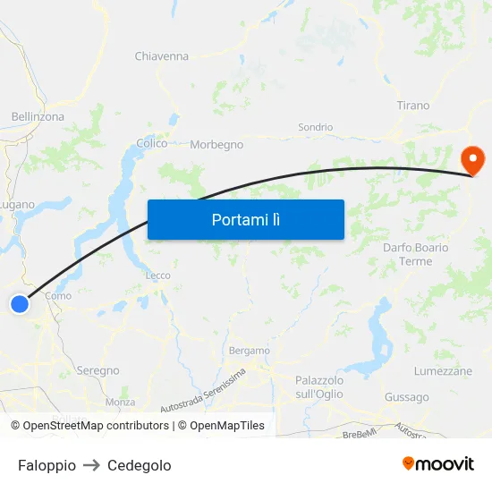 Faloppio to Cedegolo map