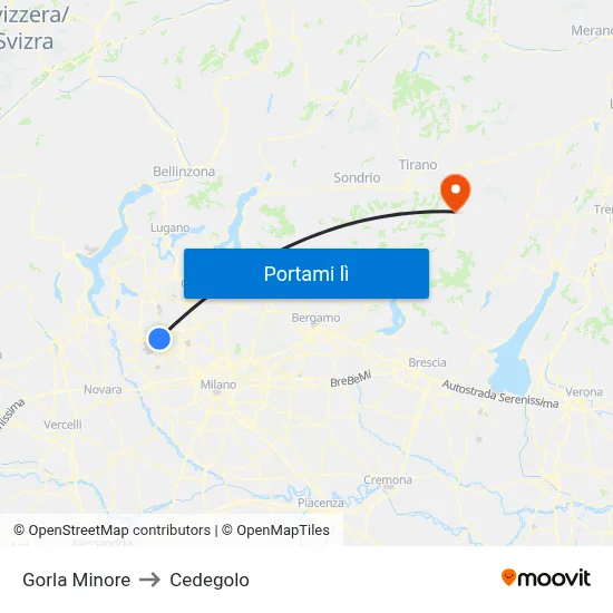 Gorla Minore to Cedegolo map