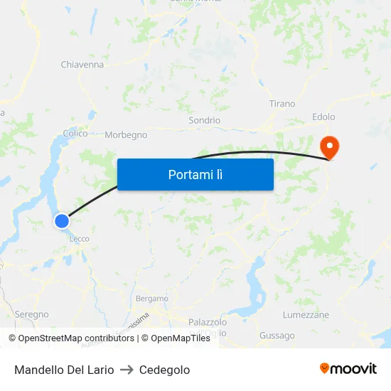 Mandello Del Lario to Cedegolo map