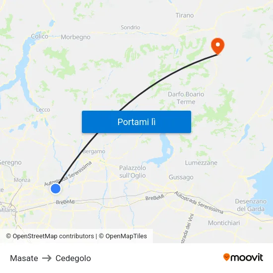 Masate to Cedegolo map