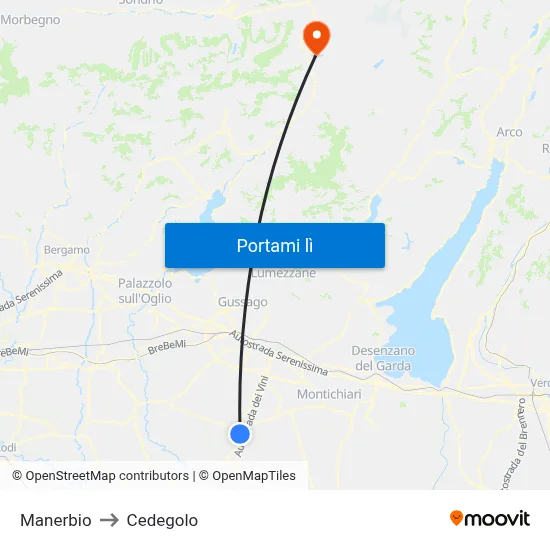Manerbio to Cedegolo map