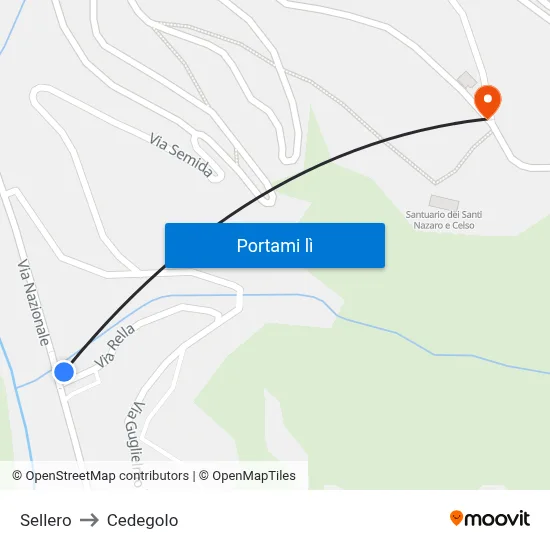 Sellero to Cedegolo map