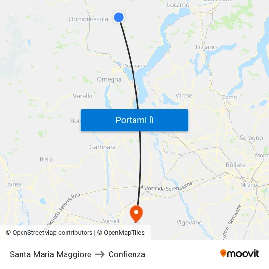 Santa Maria Maggiore to Confienza map