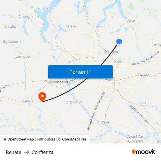 Renate to Confienza map