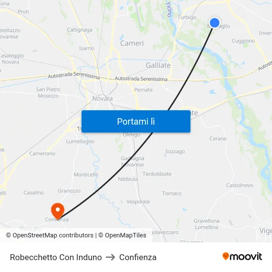 Robecchetto Con Induno to Confienza map