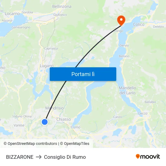 BIZZARONE to Consiglio Di Rumo map