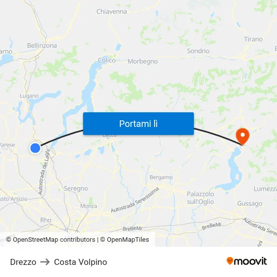 Drezzo to Costa Volpino map