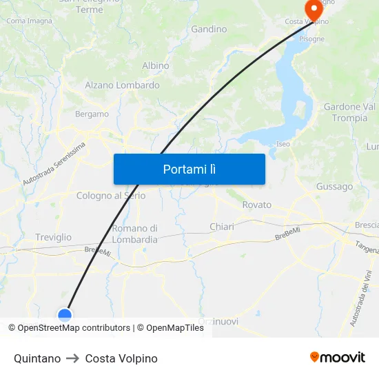 Quintano to Costa Volpino map