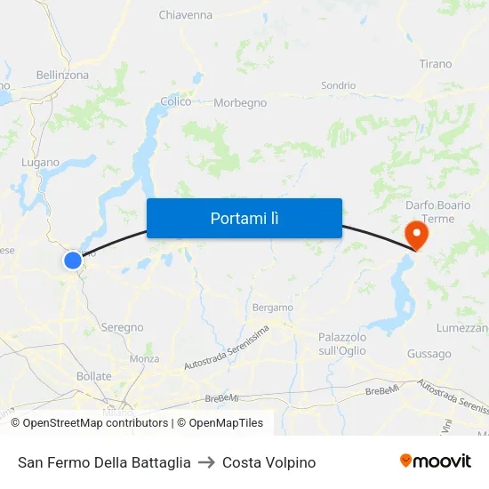 San Fermo Della Battaglia to Costa Volpino map