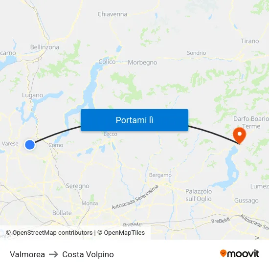 Valmorea to Costa Volpino map