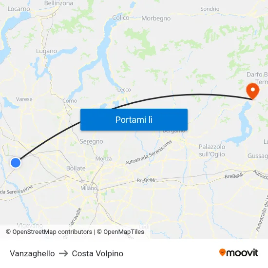 Vanzaghello to Costa Volpino map